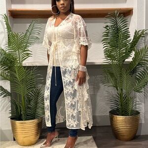 Elegant Lace Duster Cardigan